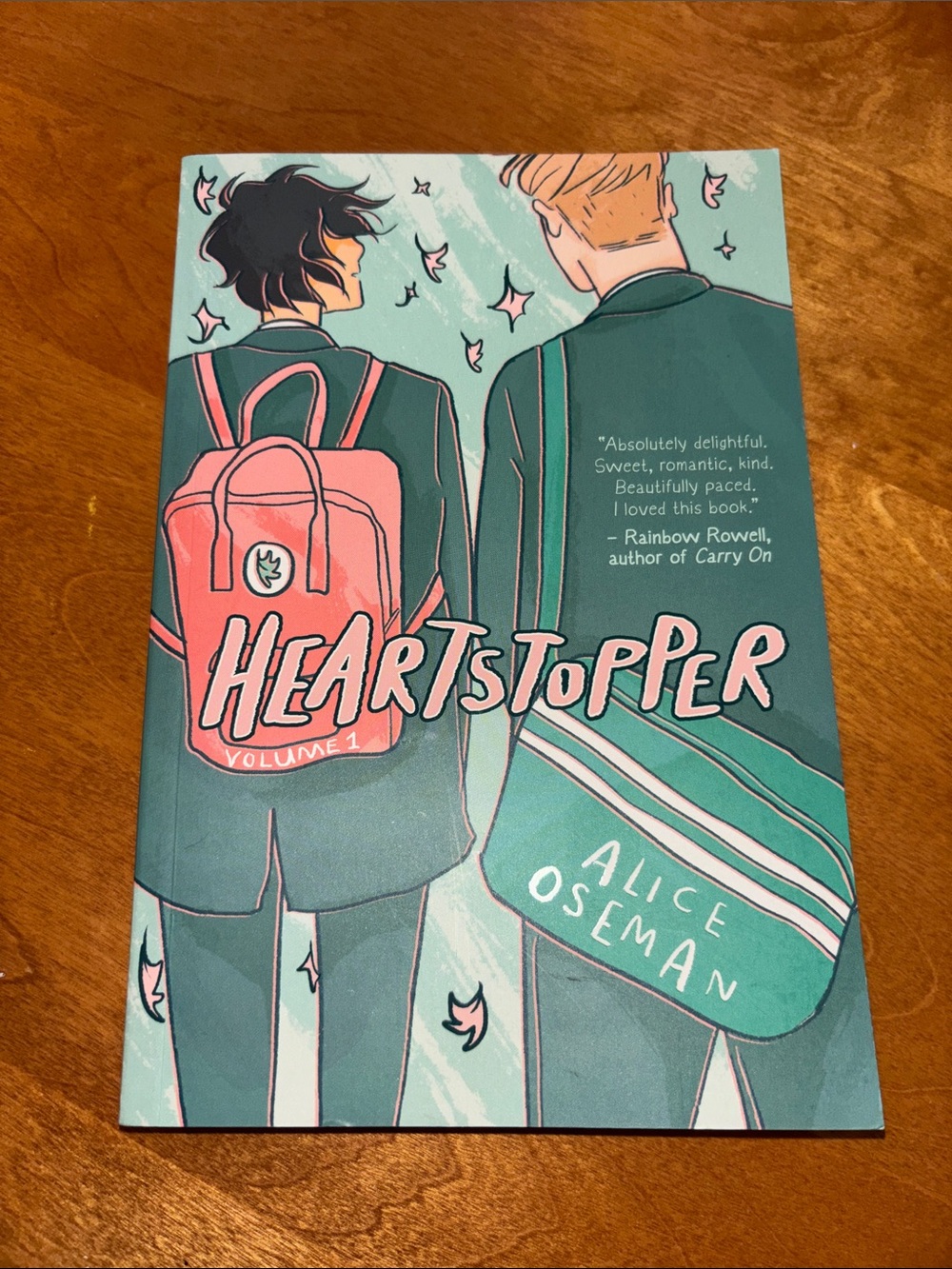 Scholastic Heartstopper Volume 1 — Teal & Pink Illustrated Cover